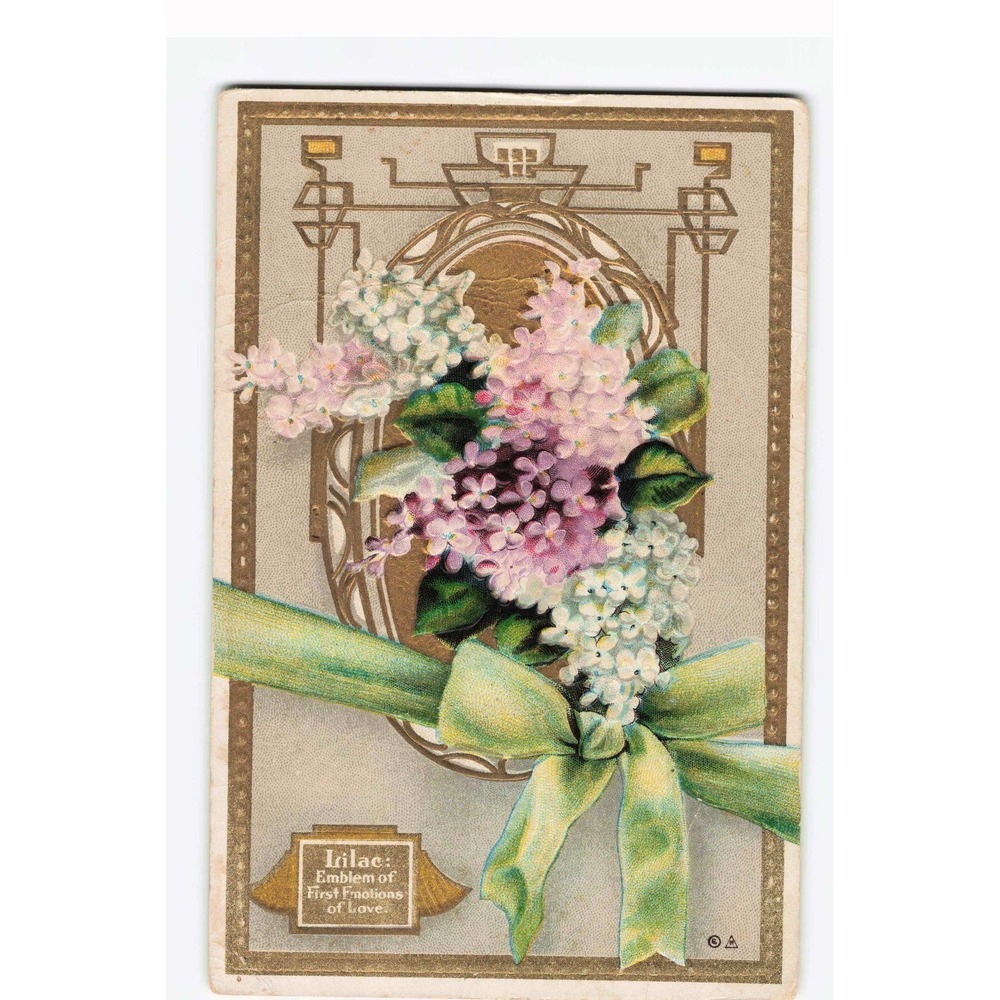 Vintage 1910 E Nash Lilac Language of Flowers Series 6 Embossed Postcard